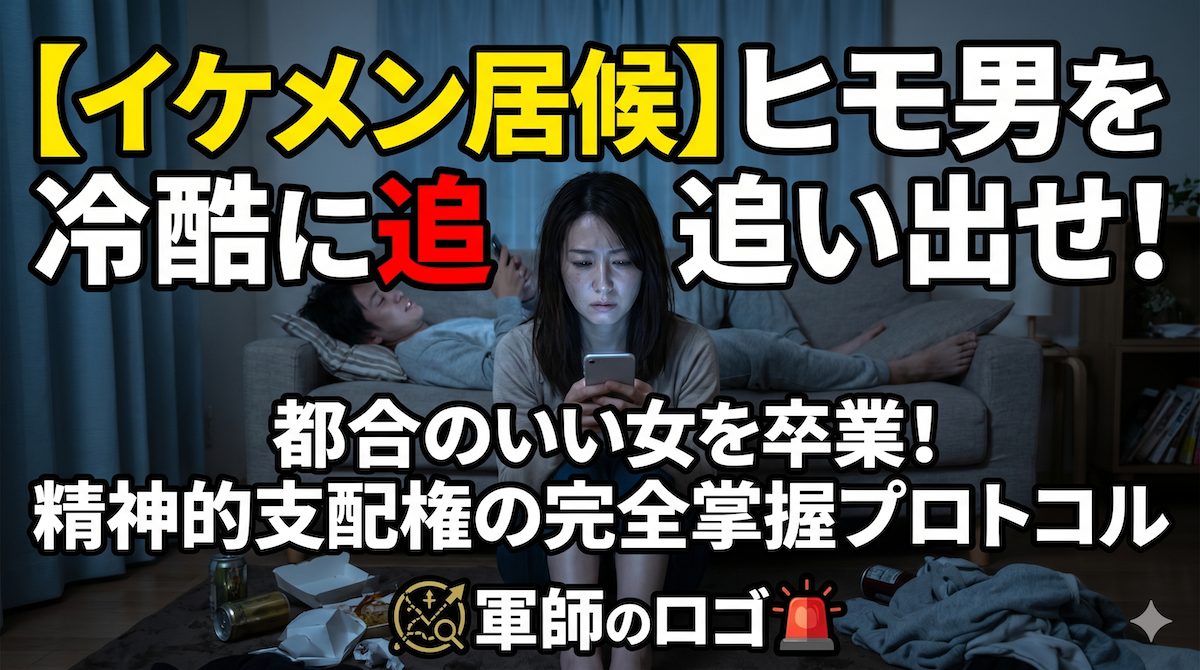 自尊心ボロボロの女性の背後でスマートフォンを見ながらソファでくつろぐ居候の年下彼氏